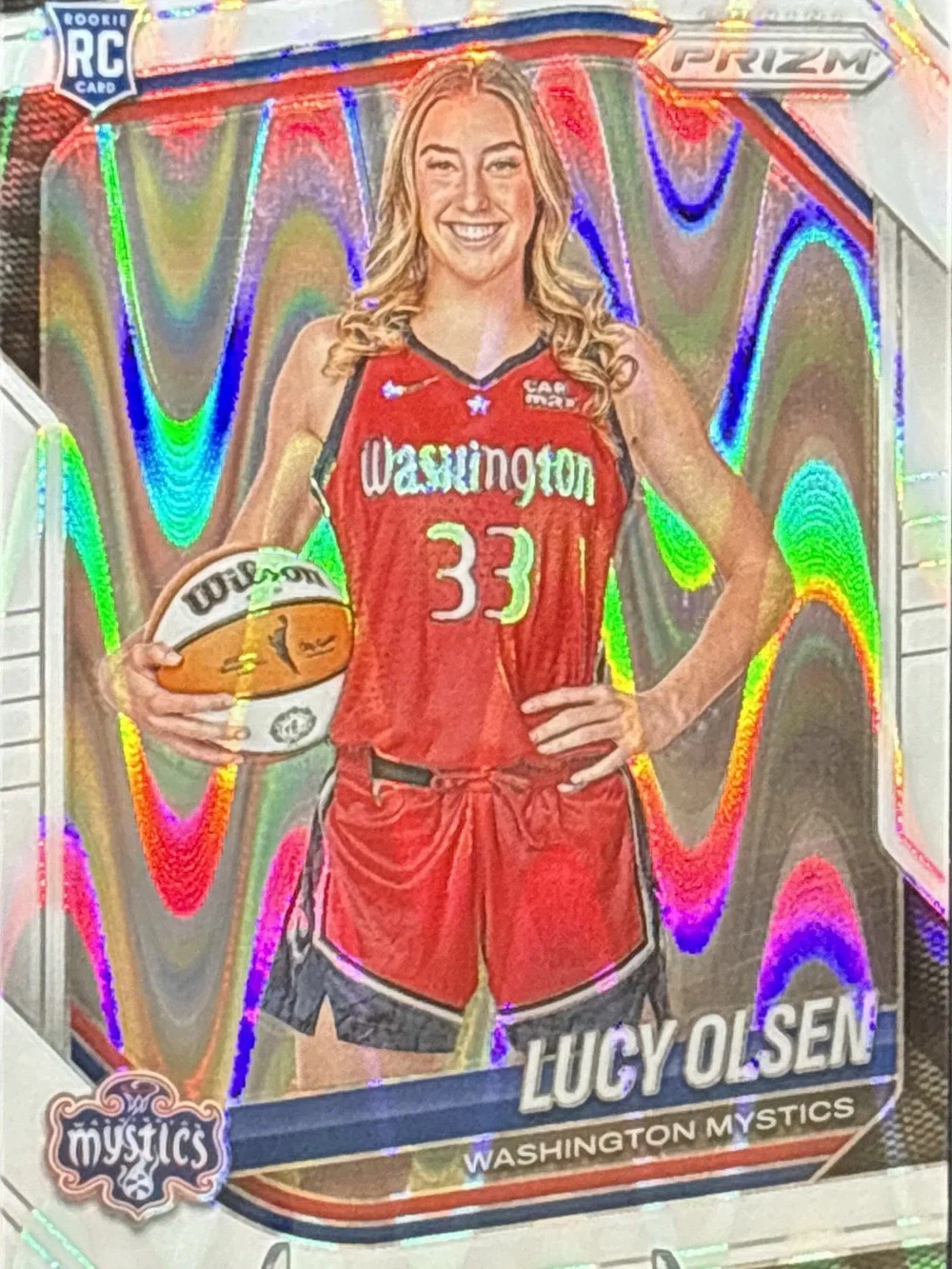 Panini Prizm Lucy Olsen Washington Mystics Rookie Basketball Card Refractor